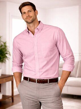 Club Room Men's Pink Oxford Button Down Shirt – Size Large NWT $55